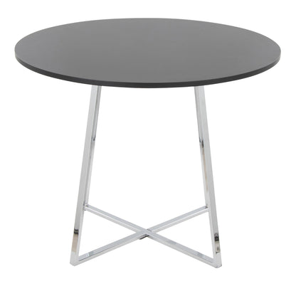 Cosmo Dining Table, Chrome/Black