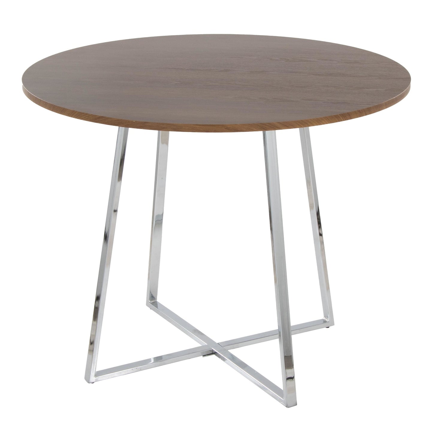 Cosmo Dining Table, Chrome/Walnut