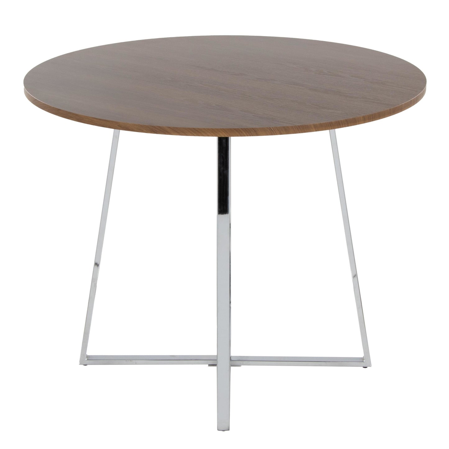 Cosmo Dining Table, Chrome/Walnut
