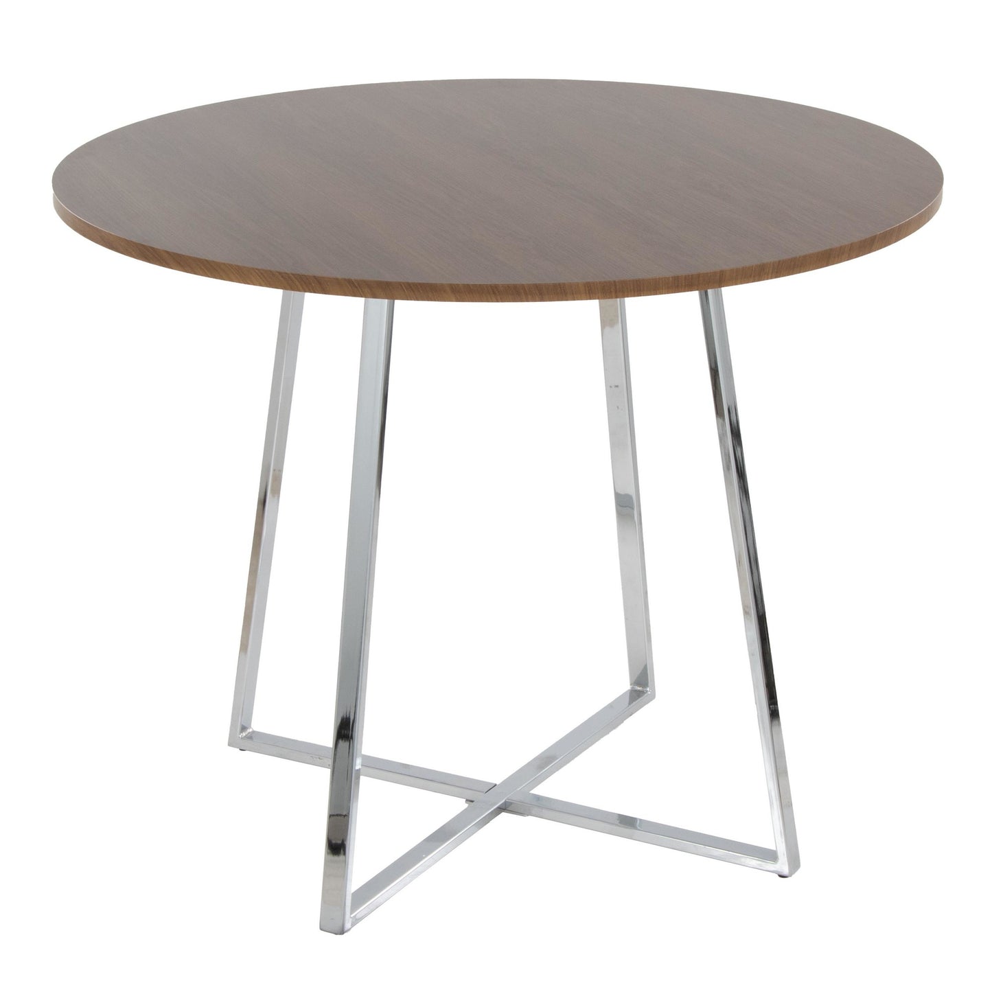 Cosmo Dining Table, Chrome/Walnut