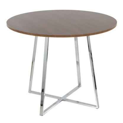 Cosmo Dining Table, Chrome/Walnut