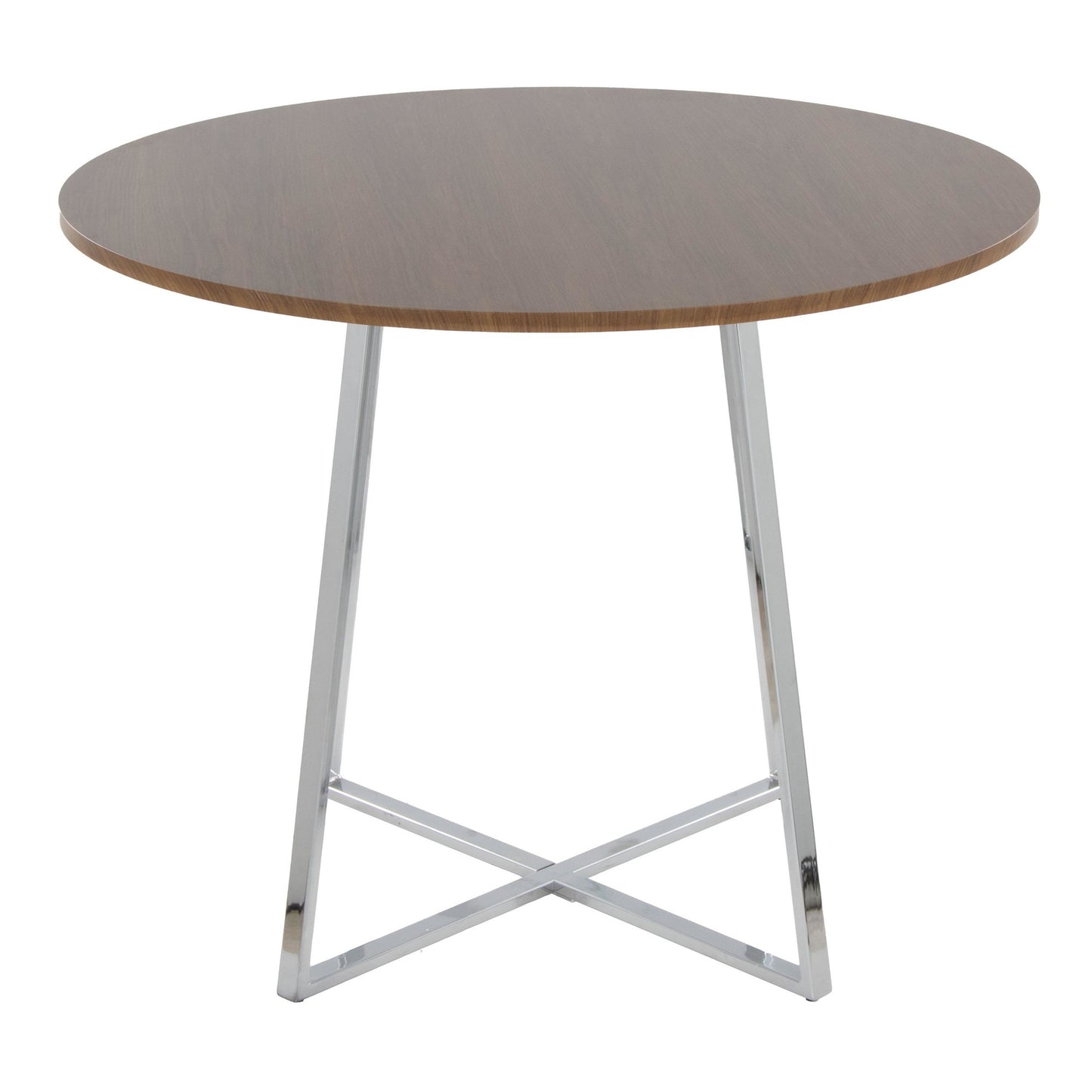 Cosmo Dining Table, Chrome/Walnut