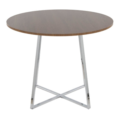 Cosmo Dining Table, Chrome/Walnut