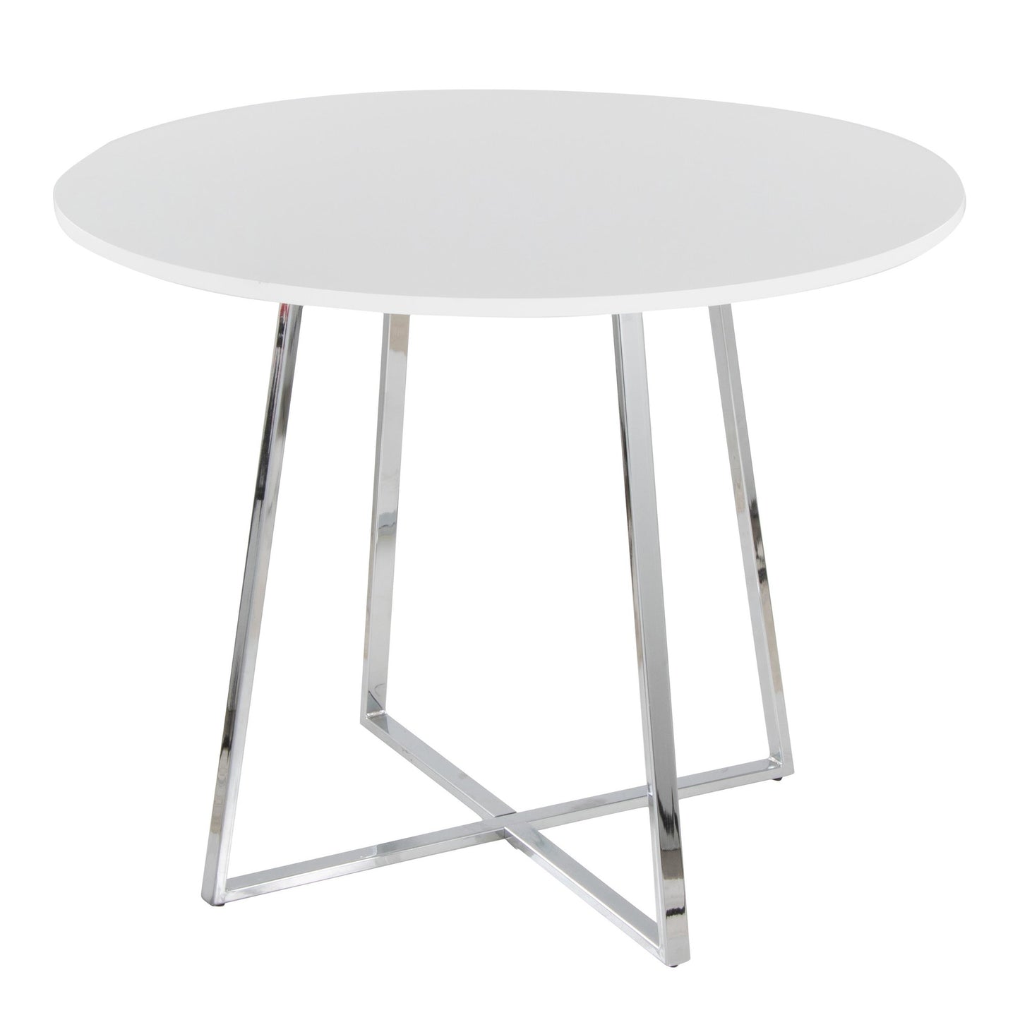 Cosmo Dining Table, Chrome/White