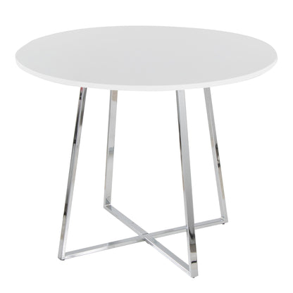 Cosmo Dining Table, Chrome/White