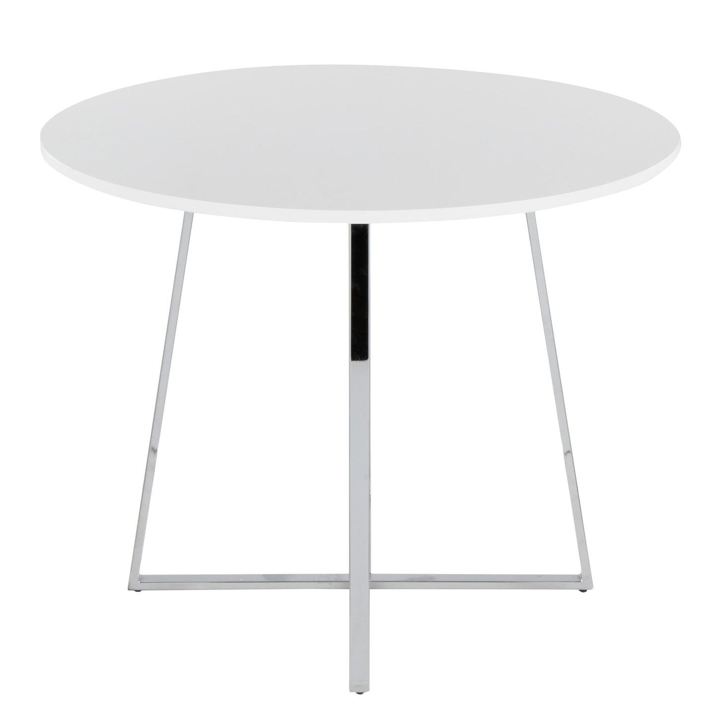 Cosmo Dining Table, Chrome/White