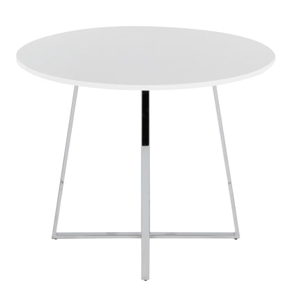 Cosmo Dining Table, Chrome/White