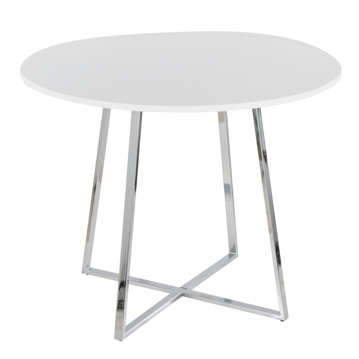 Cosmo Dining Table, Chrome/White