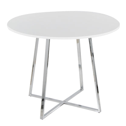 Cosmo Dining Table, Chrome/White