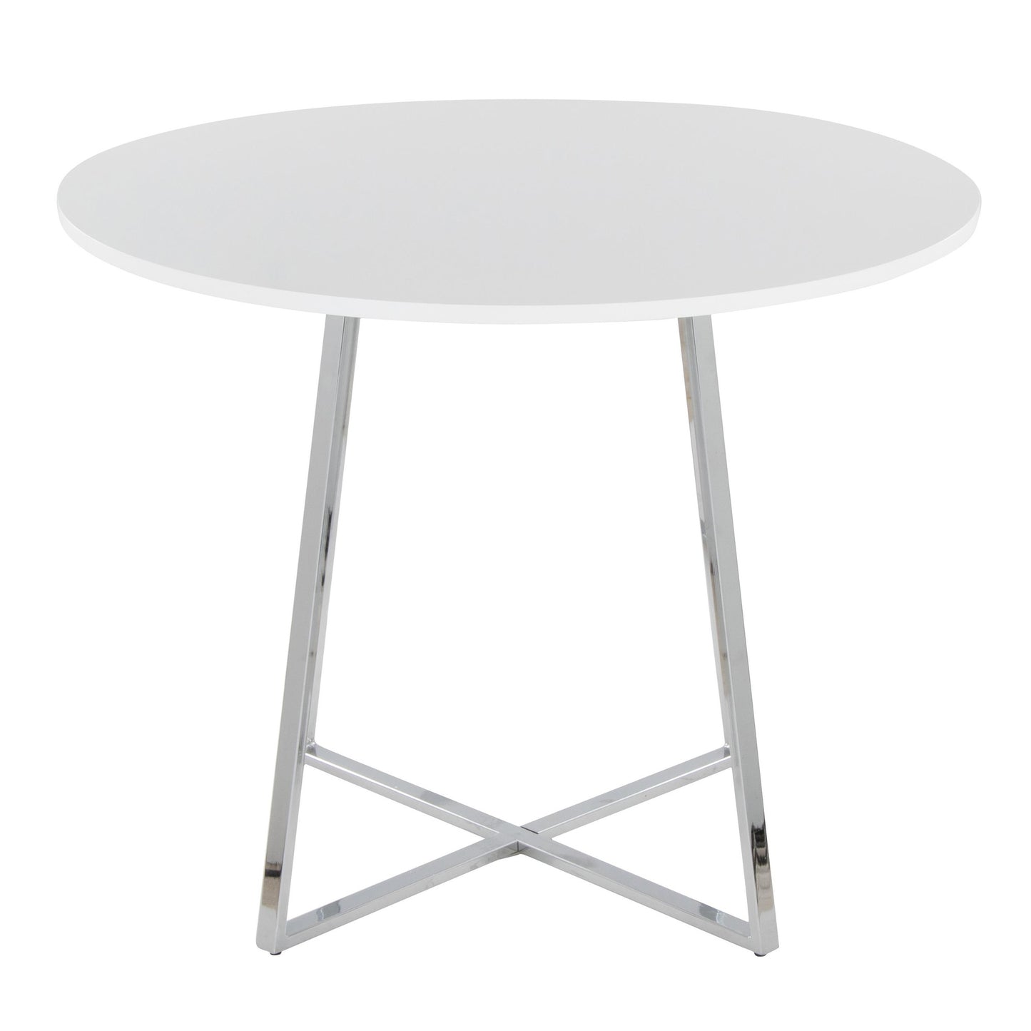 Cosmo Dining Table, Chrome/White