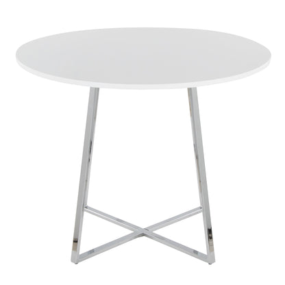Cosmo Dining Table, Chrome/White