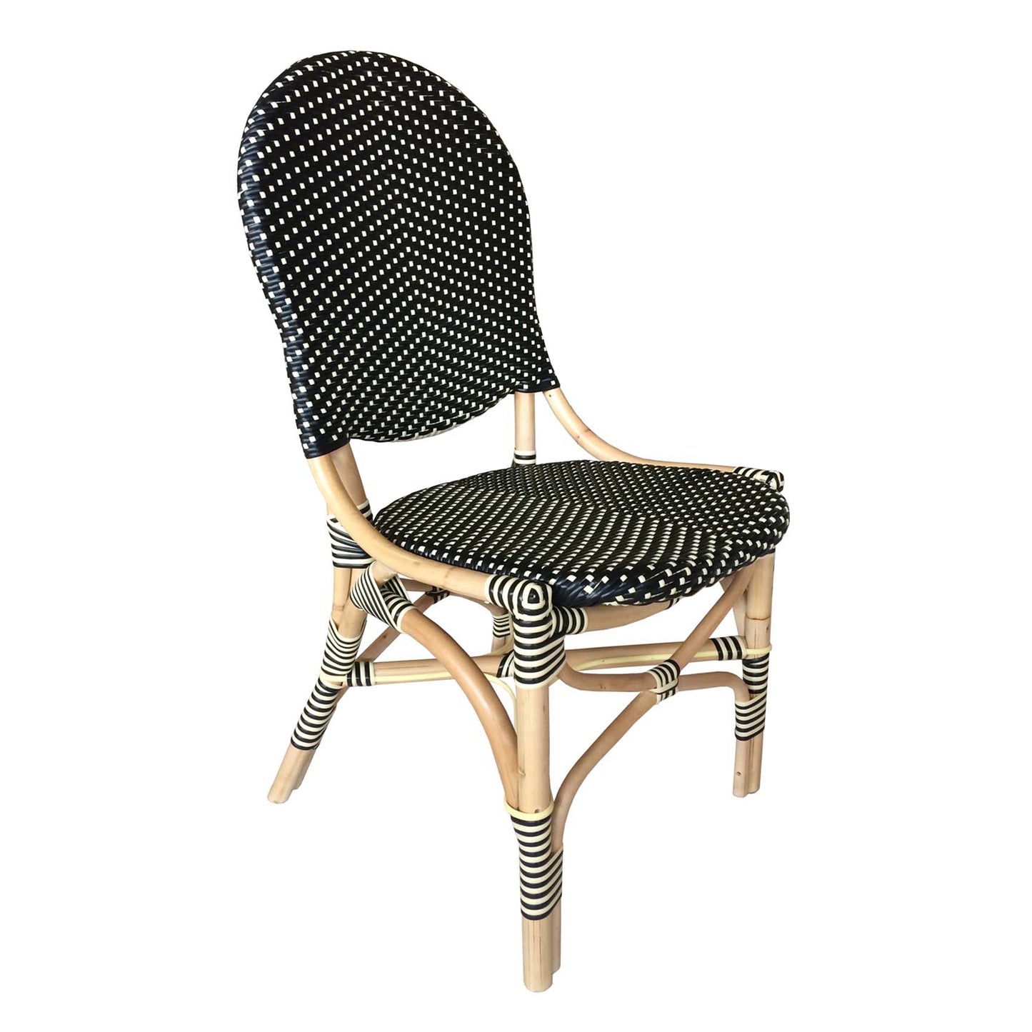 French Bistro Chair - Black/Beige Set Of 2