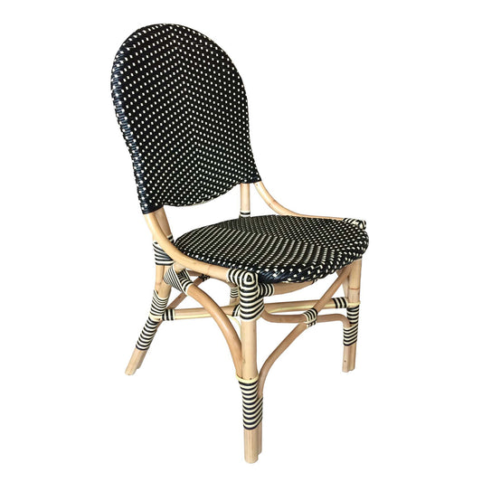 French Bistro Chair - Black/Beige Set Of 2