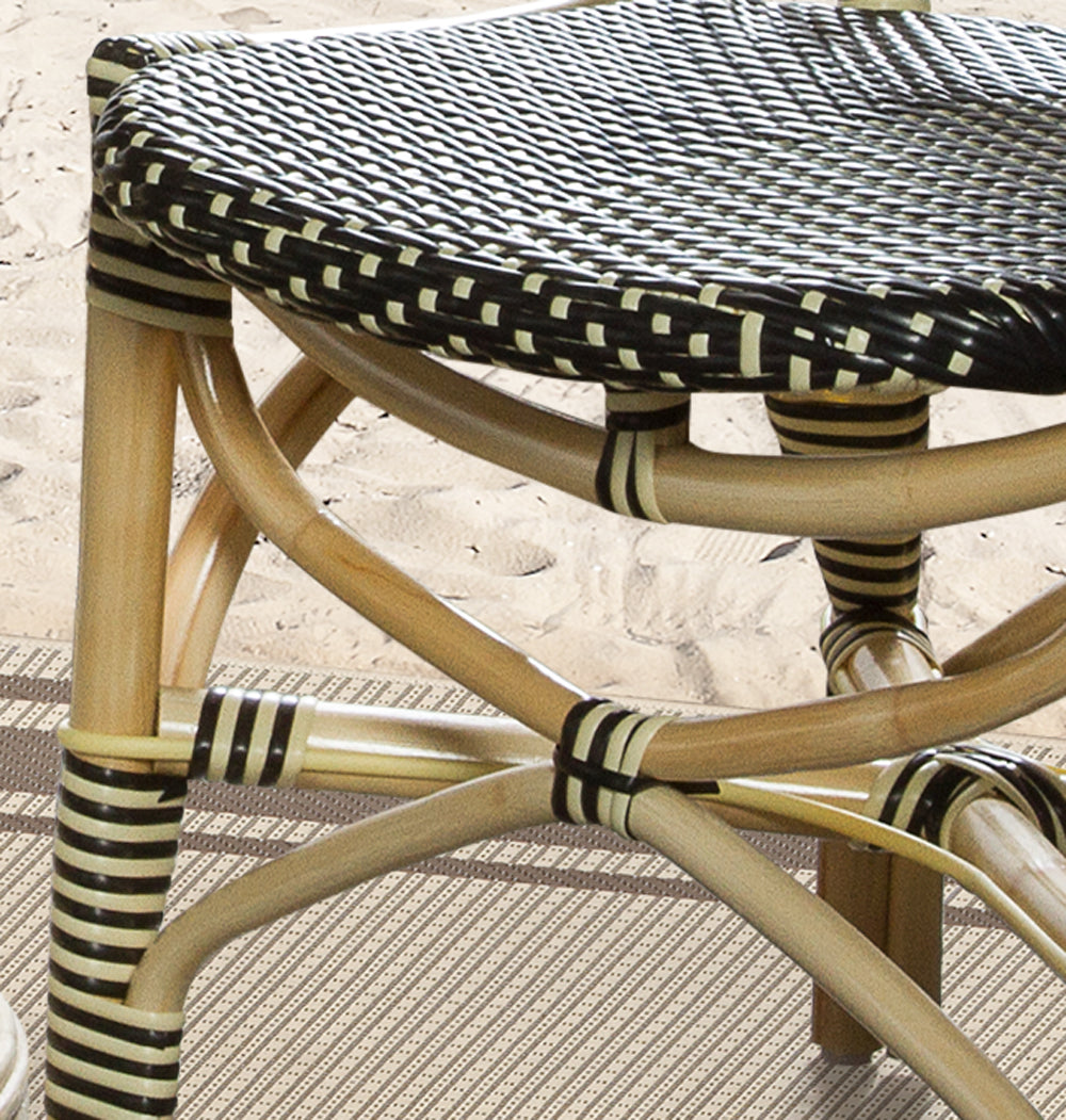 French Bistro Chair - Black/Beige Set Of 2