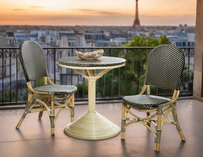 French Bistro Chair - Black/Beige Set Of 2