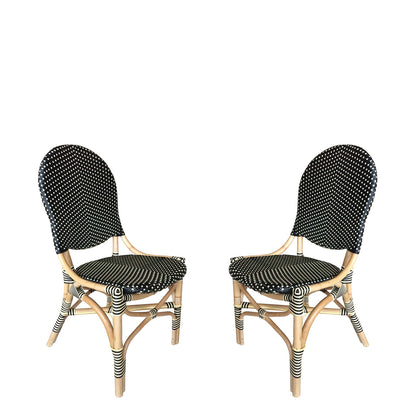 French Bistro Chair - Black/Beige Set Of 2