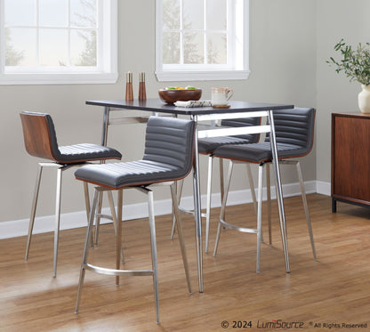 Marcel-Mason Swivel Counter Height Dining Set - 5 Piece, Grey
