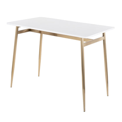 Marcel Counter Table, Gold/White