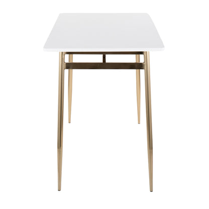 Marcel Counter Table, Gold/White