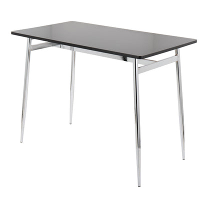 Marcel Counter Table, Chrome/Black