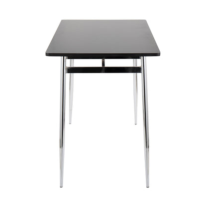 Marcel Counter Table, Chrome/Black