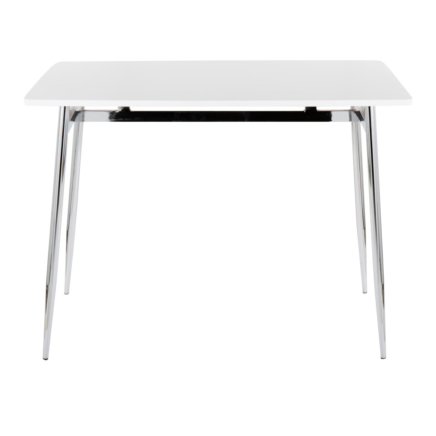 Marcel Counter Table, Chrome/White