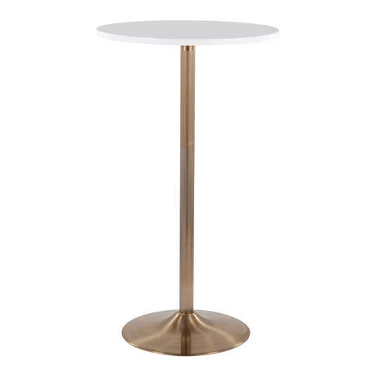 Pebble Dining or Bar Table, Gold/White