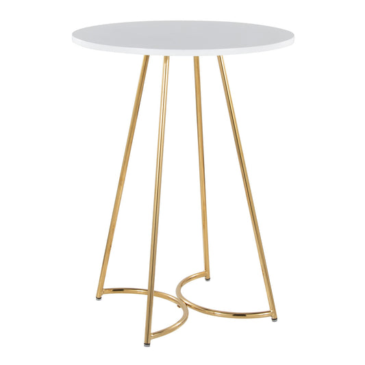 Cece Counter Table, Gold/White