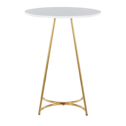 Cece Counter Table, Gold/White