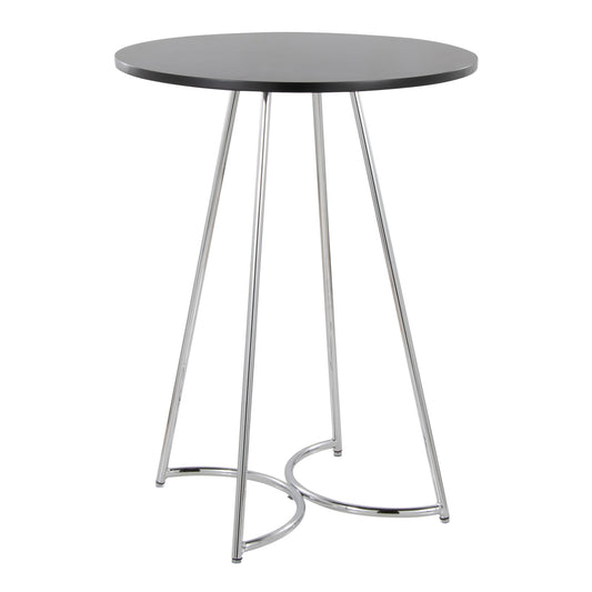 Cece Counter Table, Chrome/Black