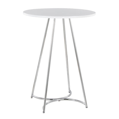 Cece Counter Table, Chrome/White