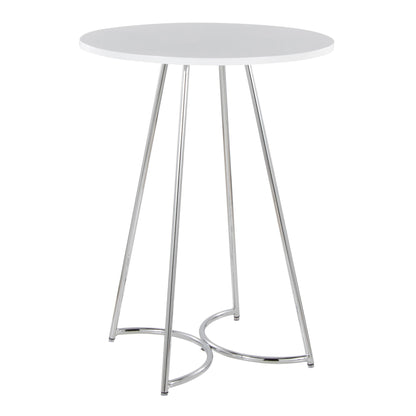Cece Counter Table, Chrome/White
