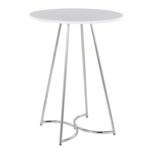 Cece Counter Table, Chrome/White