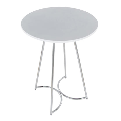 Cece Counter Table, Chrome/White