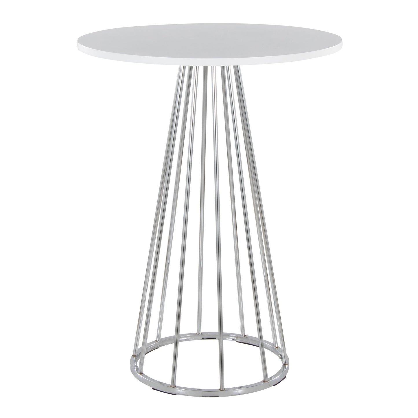 Canary Counter Table, Chrome/White