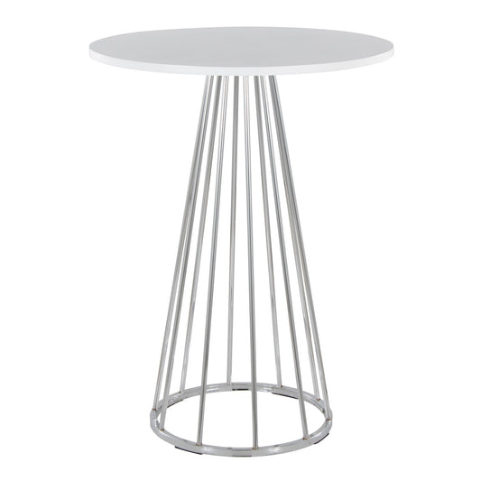 Canary Counter Table, Chrome/White