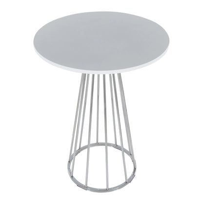 Canary Counter Table, Chrome/White