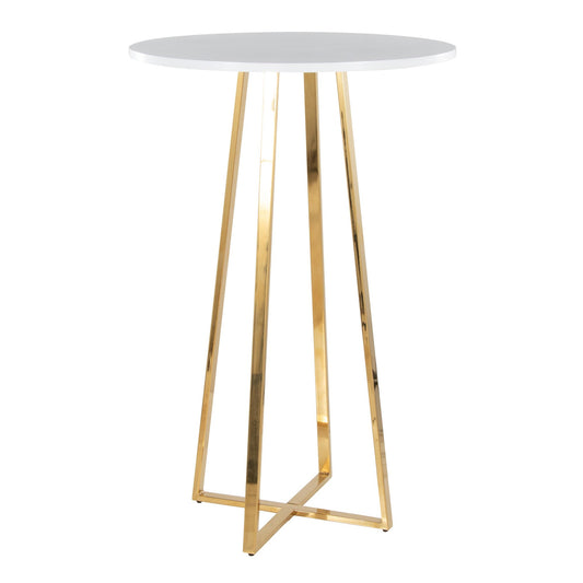 Cosmo Bar Table, Gold/White