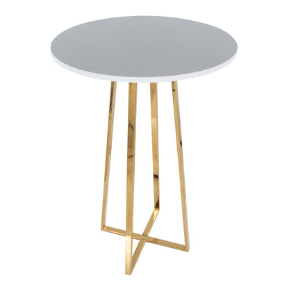 Cosmo Bar Table, Gold/White