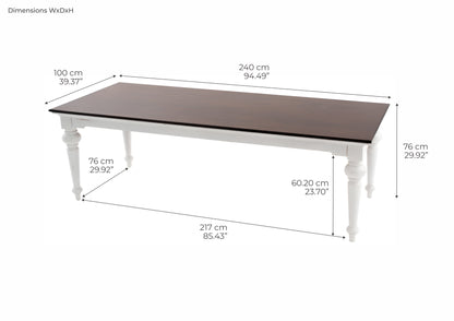 Provence Accent Dining Table  95"