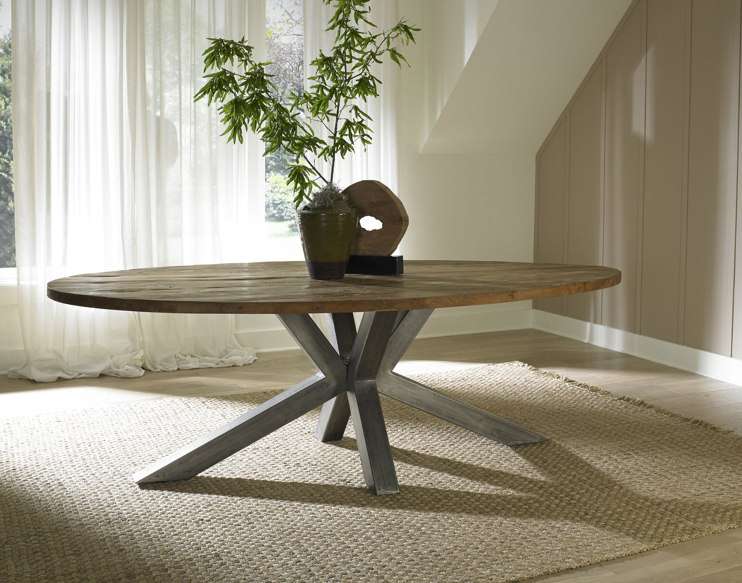 Bianca Reclaimed Teak Oval Dining Table - 95