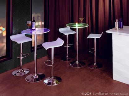 Spyra-Ale Contemporary Adjustable Bar Set with Light Up Tabletop, White